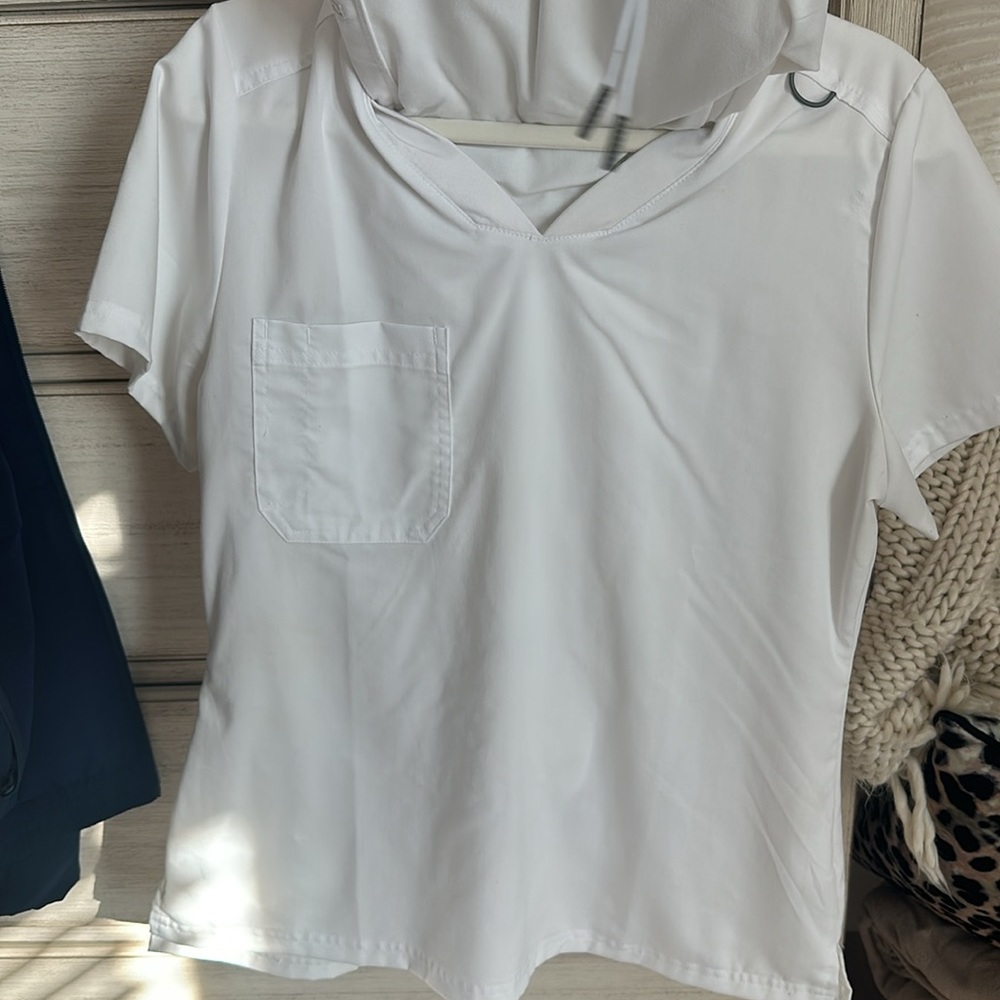 Grey's Anatomy White Medical Scrub Top and Jogger Set - Picture 2 of 3